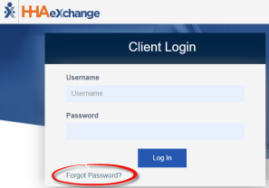 The Forgot Password link displays at bottom left emphasized on the Client Login page.